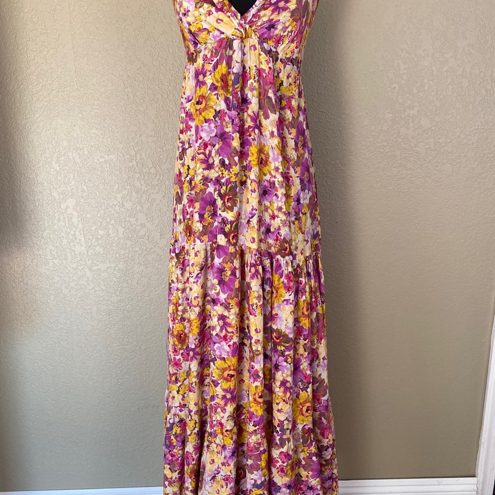 OPULLENCE PARIS  Elisa Multicolor  Sleeveless FLORAL dress Size XS